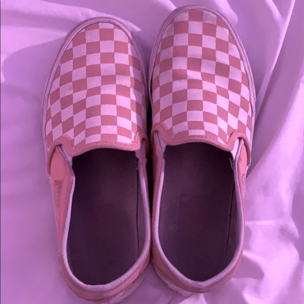 Pink checkered vans